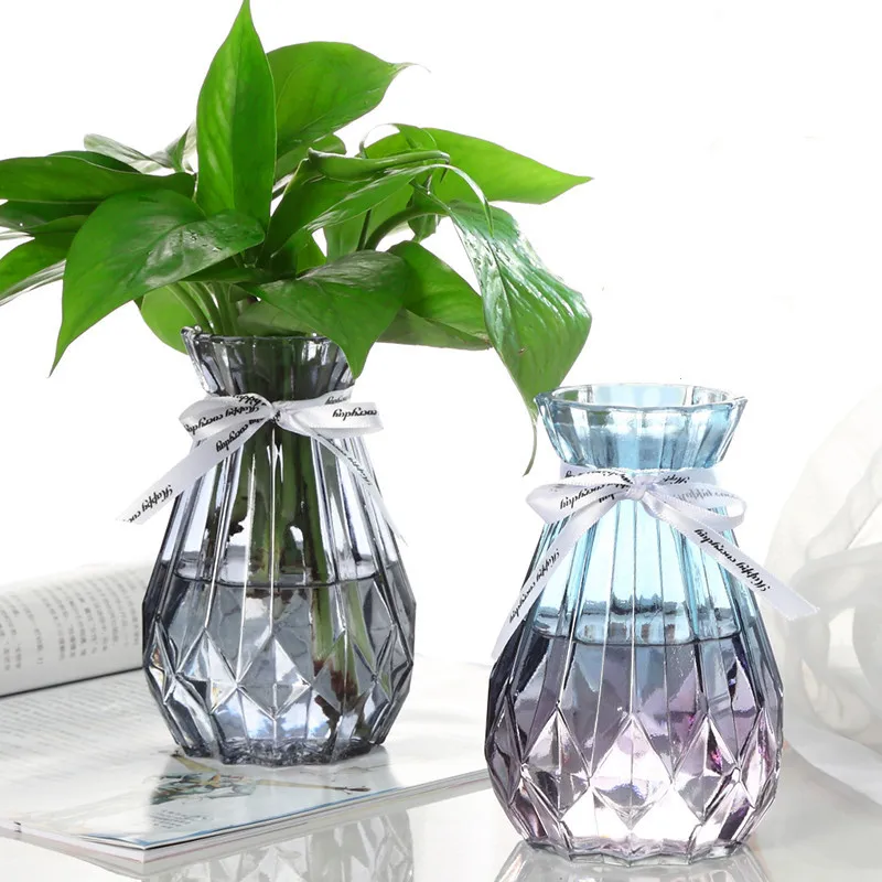 Стеклянная ваза для цветов ручной работы скандинавский креатив прозрачная