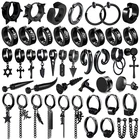 Мужские и женские серьги SOHOT, из нержавеющей стали, в стиле панк, черные, геометрические, треугольные, Звездные, крест, рыба, любовь, перо, для вечевечерние, готические