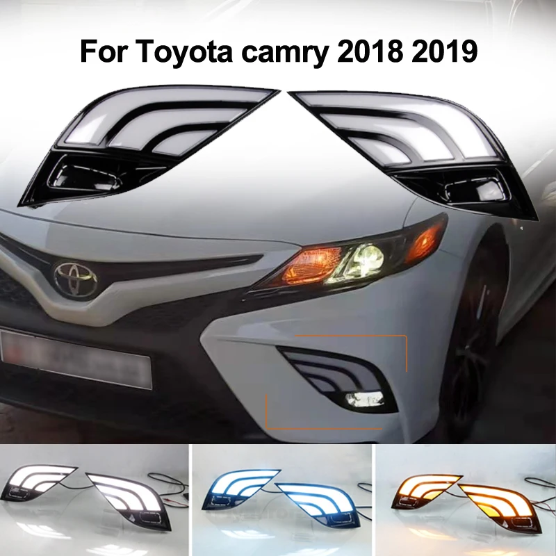 Автомобильная проблесковая 2 шт. для Toyota Camry 2018 2019 светодиодный дневного