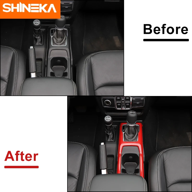 SHINEKA внутренние молдинги для Jeep JL Автомобильная панель переключения передач