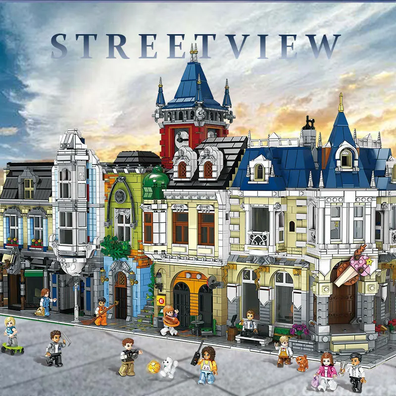 Zhegao QL0919-24 City Stree View Series угловой торговый центр старый паб строительный блок