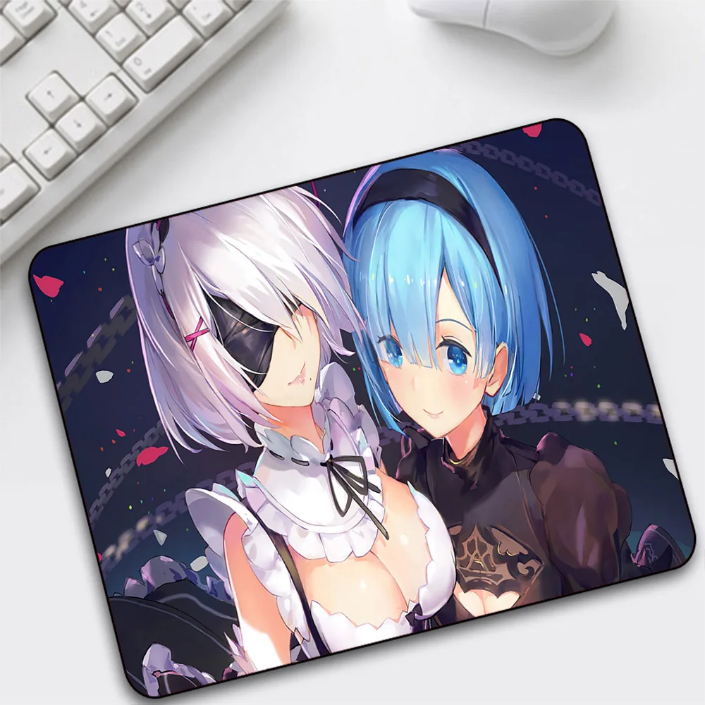 

GuJiaDuo Drop Shipping Anime Mouse Pad Rem Laptops PC Gamer Keyboard Pad Gaming Accessories Desktop Small Mouse Pad Desk Mat