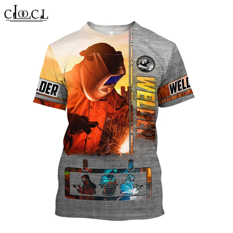 Футболки CLOOCL с принтом сварочного аппарата мужская и женская одежда модные 3D