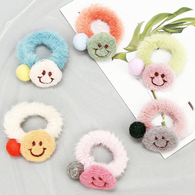 1 шт. резинка для волос с помпонами из искусственного меха| |