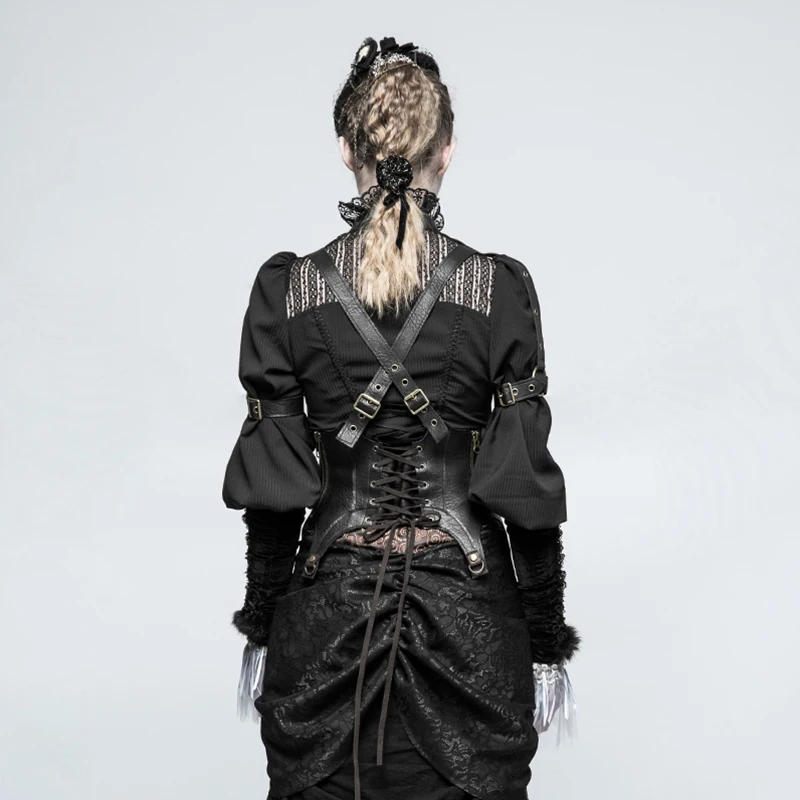 Панк рейв стиле стимпанк кофейный женский пояс с принтом Западного дракона