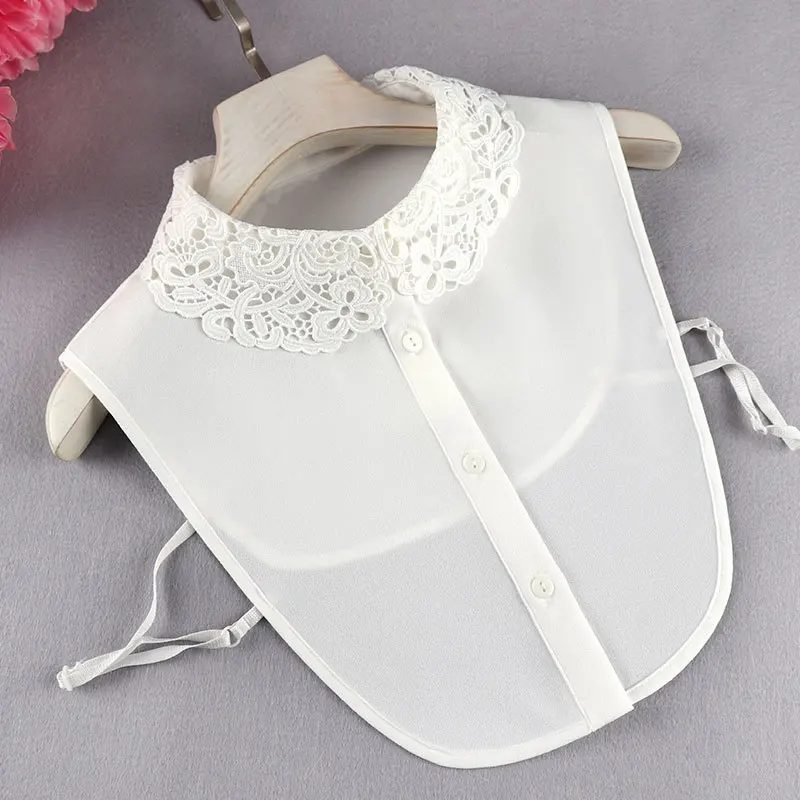 

New Women Solid White Fake Design Hot Collar Hollow Shirt False Collar Ladies Female Detachable Sweater Dress Decororation