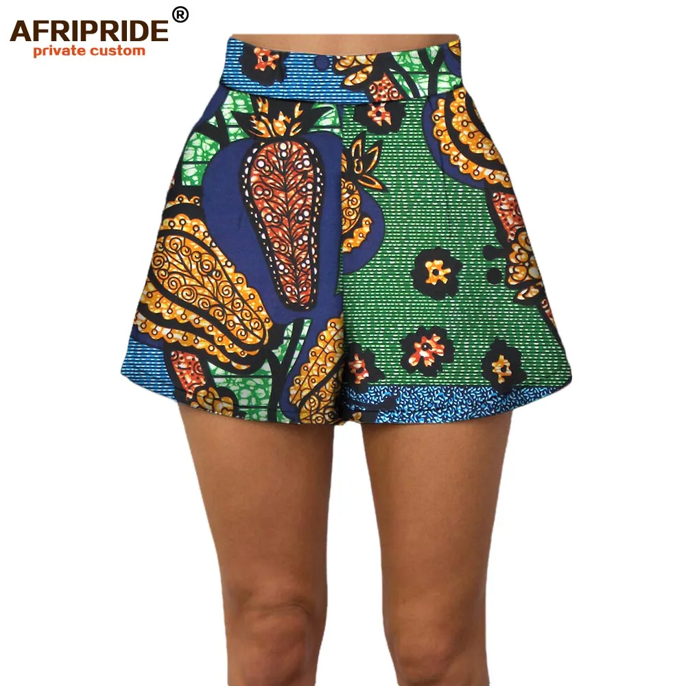 450 Летние женские пляжные шорты AFRIPRIDE индивидуальные повседневные короткие штаны хлопок батик принт Африканский A722108 - Цвет: 450