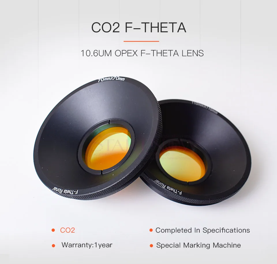 10.6um F-theta сканирующая линза 10600nm 35x35-300x300mm F100-400mm ZnSe резьба M85mm CO2 Лазерная полевая линза для CO2 лазерная маркировочная машина