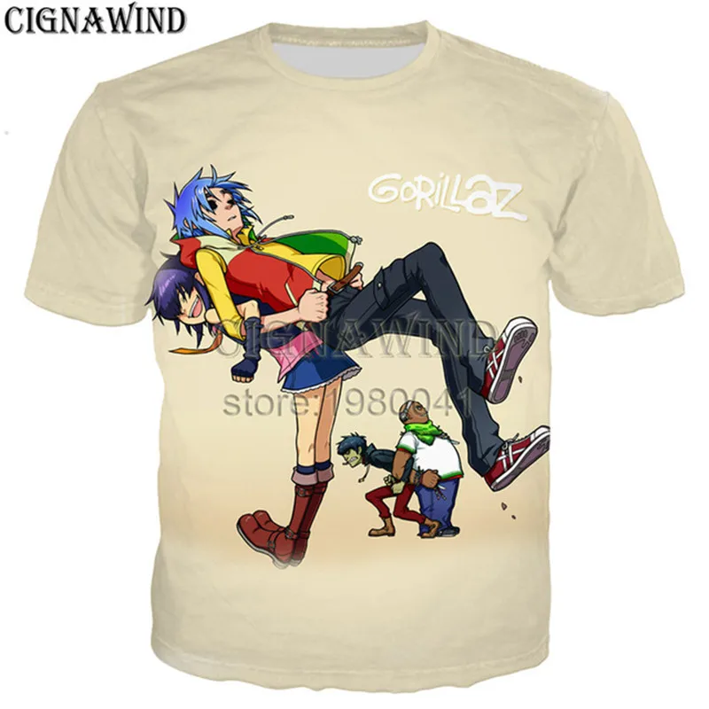 Модная крутая футболка с аниме группой Gorillaz для мужчин и женщин футболки 3D