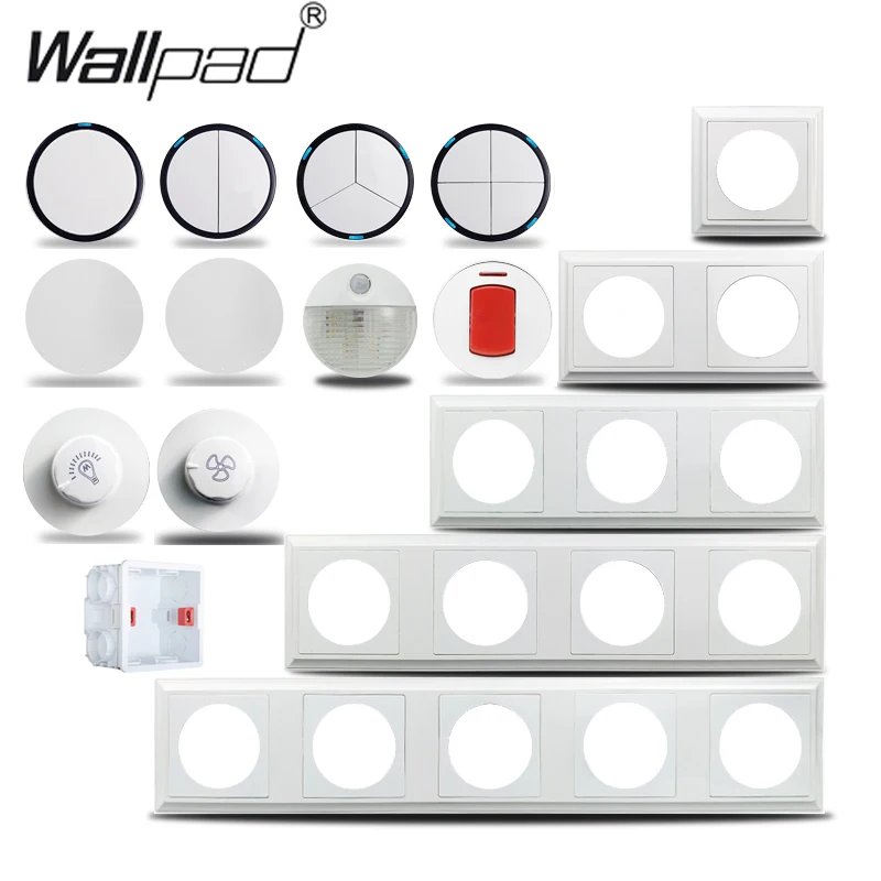 

Wallpad L6 White Cream 1 2 3 4 Gang Intermediate Wall Switch Motion Body Sensor Step Light Cooker Unit P70 DIY Free Combination