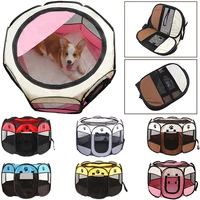 pet dog folding tent house portable octagonal breathable cage for cats playpen puppy kennel fence outdoor travel simple bed