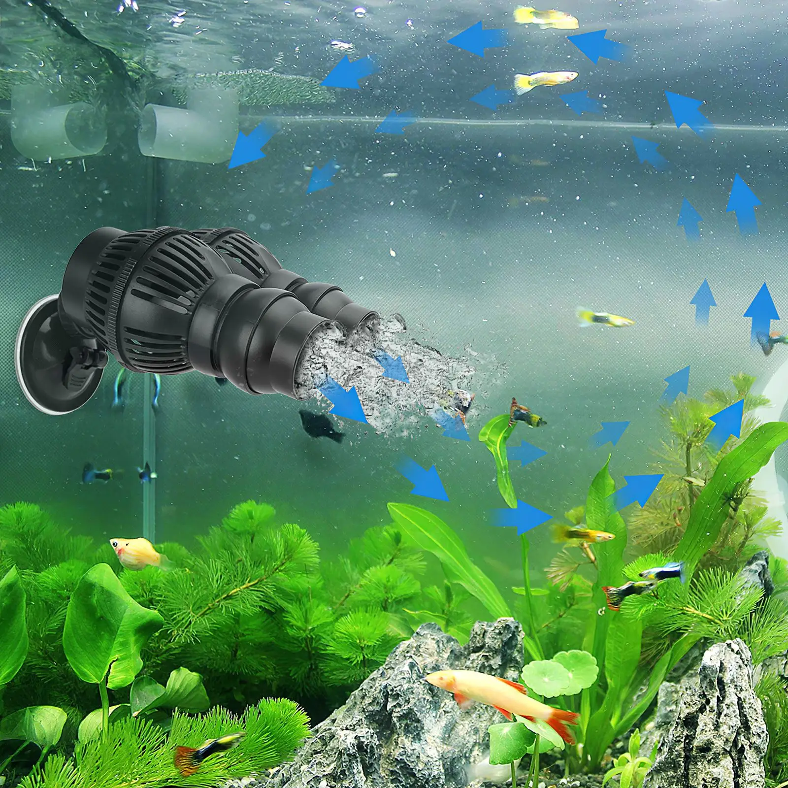 

Wave Maker With Double Heads Power Head Circulation Pump With Magnet Suction Base Circulation Pump Fish Tank Aquarium 220-240V