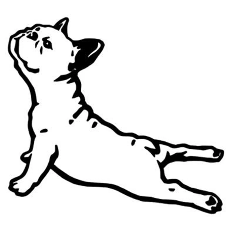 Черная/Серебристая Наклейка в виде бульдога для автомобиля виниловая наклейка