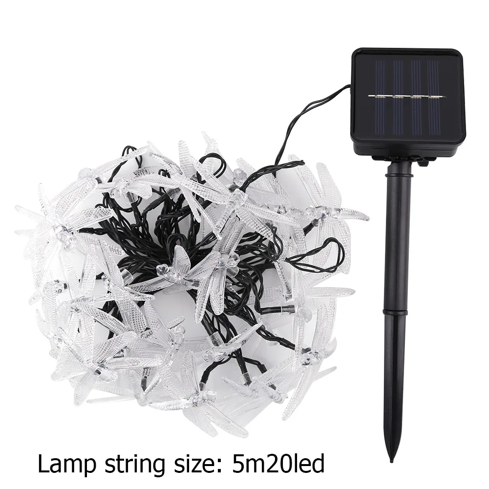 

Solar Light String LED Dragonfly/Butterfly Light Outdoor Waterproof Holiday Christmas Party Garland Terrace Garden Decoration