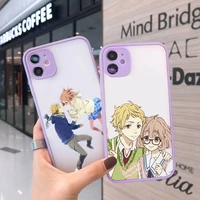 kyoukai no kanata couple phone case for iphone 12 11 mini pro xr xs max 7 8 plus x matte transparent purple back cover