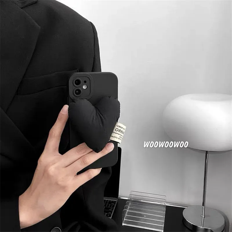 Роскошный 3D пуховик милый мягкий чехол с сердечками для iphone 13 12 11 Pro Max MiNi X XR XS 7 8 plus