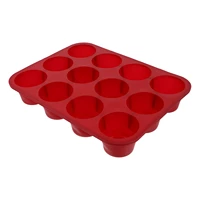 1pc silicone baking mold silicone muffin cake baking mold fpr home use red