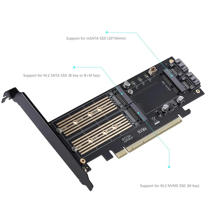jeyi sk16 m 2 nvme ssd ngff адаптер pci e3 0 x4 m key b key msata плата рас