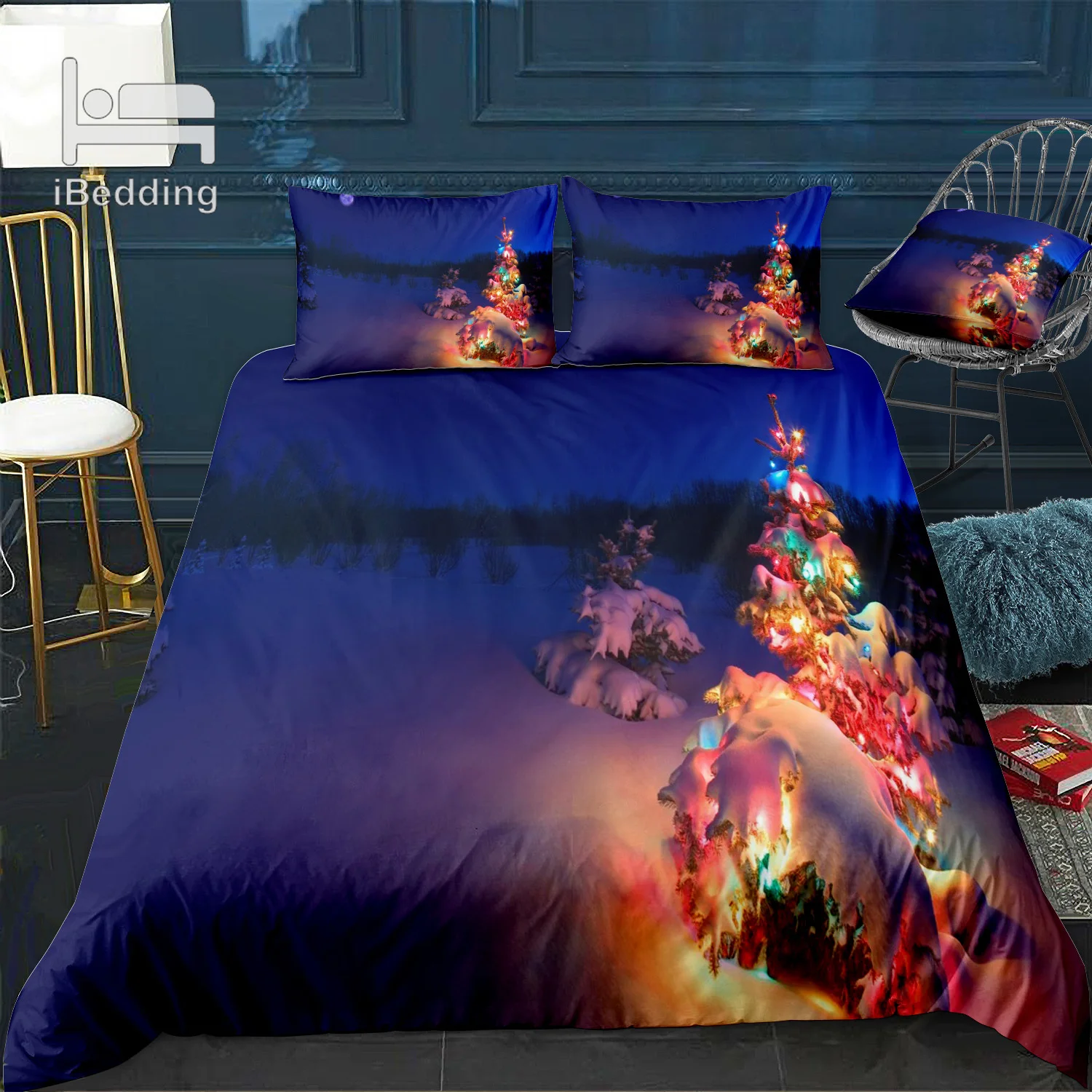 С Новым Годом Счастливого Рождества 3D комплект постельного белья с принтом