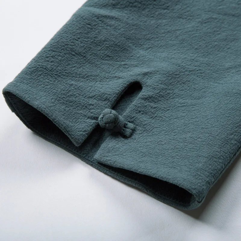 

Casual Shirts Cotton Linen Men Shirt Three Quarters Sleeve Leisure Shirts Vintage Retro Chinese Style Shirt Men Clothes