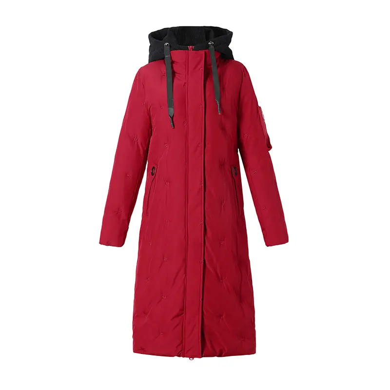 

FAKUNTN 2021 Women Winter New Elegant Long Detachable Hooded Parka Jacket Women Office Lady Solid Color Parka Coat Female Casual