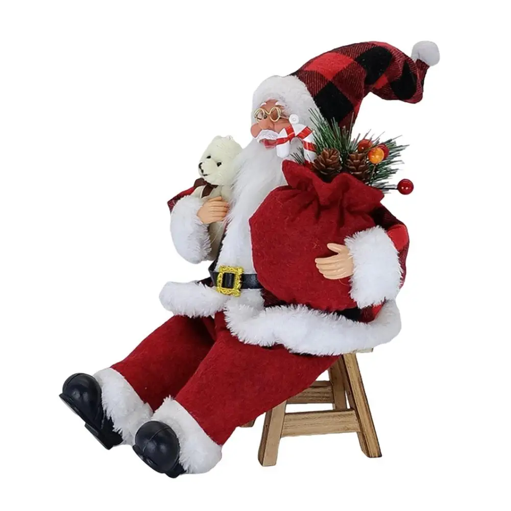 

2022 Рождество, Новый Год, Санта-Клаус, сидящая Рождественская большая кукла, тканевые детские игрушки, предметы интерьера для домашнего стол...
