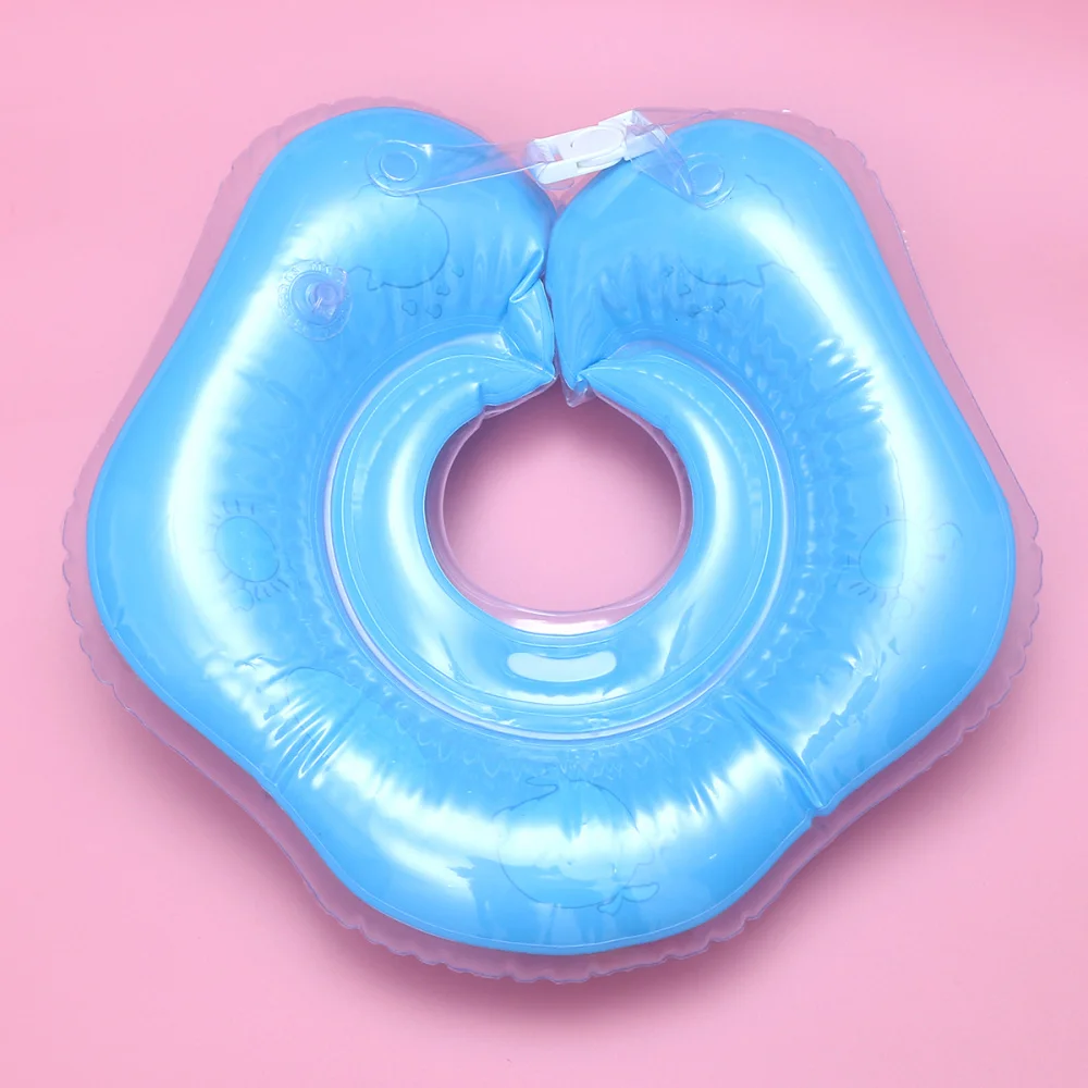 

Inflatable Swimming Ring Summer Floating Neck Swim Ring for Baby Infant Toddler Newborn Water Exercise (Blue)