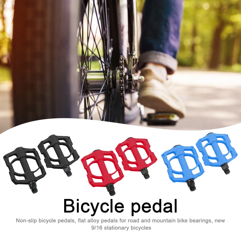 

Нескользящая велосипедная педаль из алюминиевого сплава, Плоские Педали для подшипников дорожного и горного велосипеда, новинка 9/16, стацио...