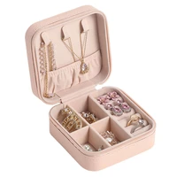 women small jewelry case jewelry organizer display travel portable pu leather jewelry box necklace earrings ring storage holder