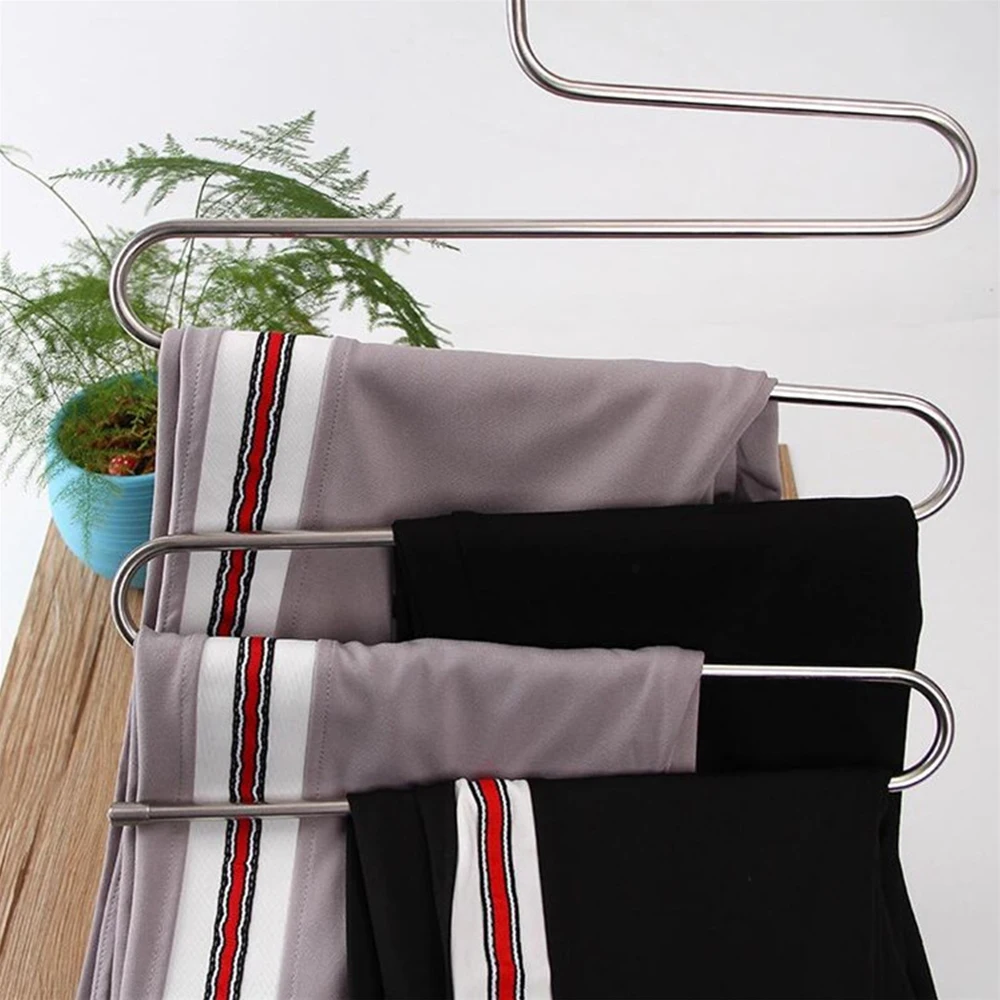 Многофункциональная многослойная s-образная стойка для брюк из нержавеющей