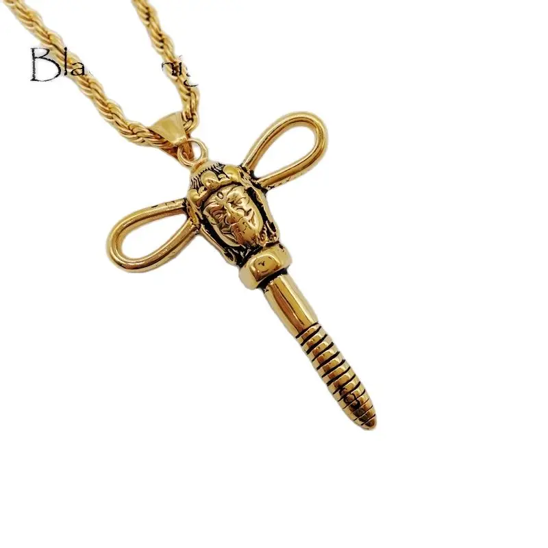 Новый Будда золотого цвета ожерелье из нержавеющей стали специальные Бог Статуя