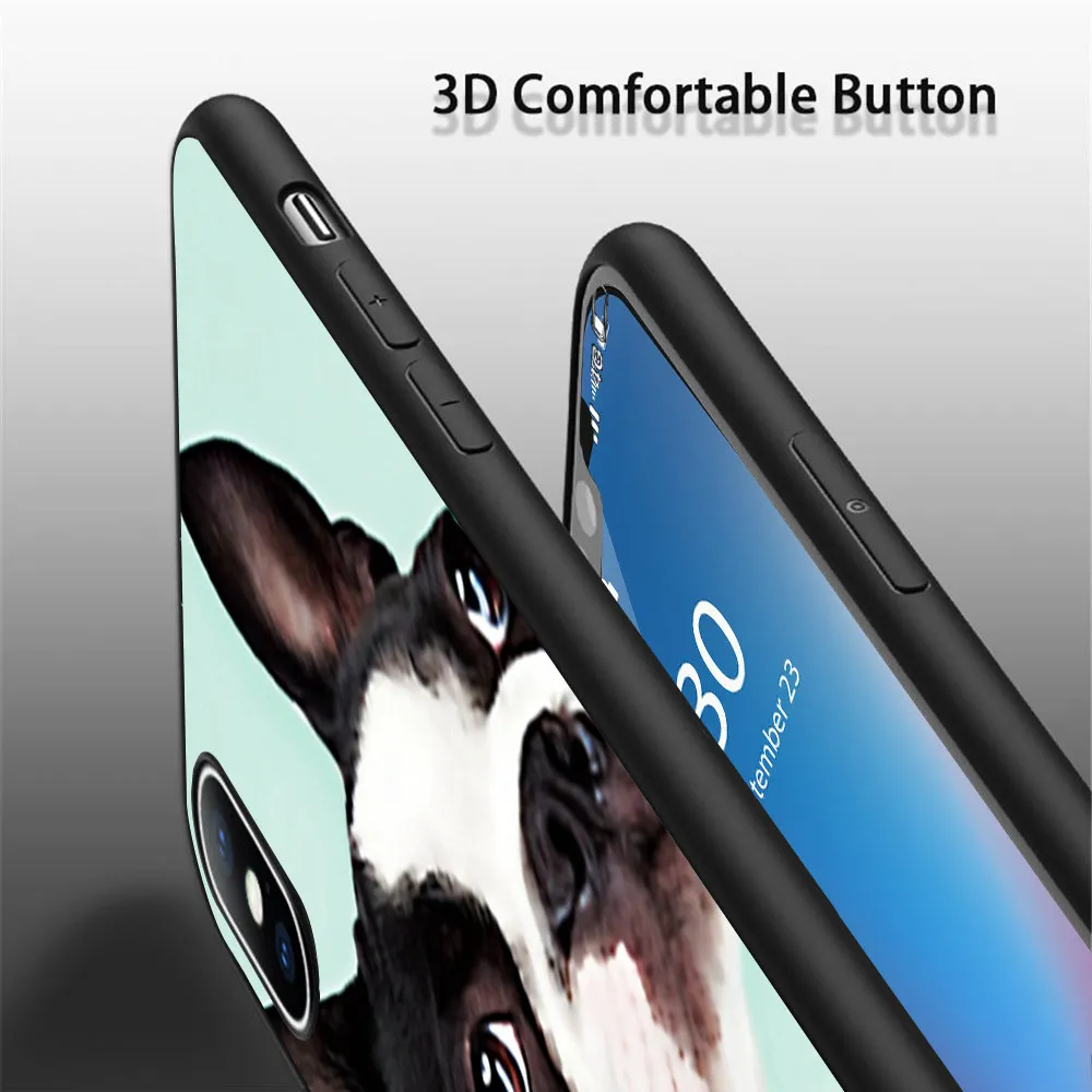 Мягкий силиконовый чехол Coque boston terrier для телефона iPhone 11 Pro Max X 5S 6 6S XR XS 7 8 Plus |