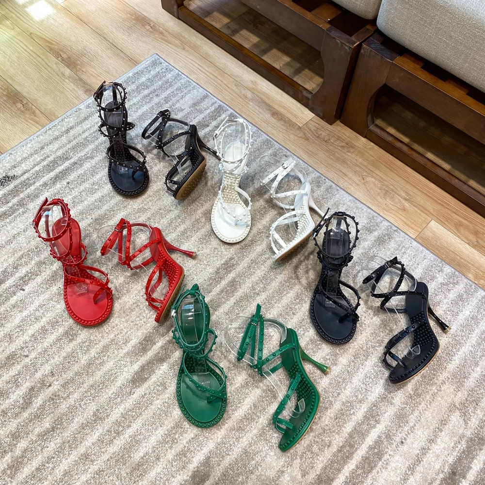 

Summer brand sandals elegant high heels flip flops sexy lace-up shoes black gladiatorial ladies sandals