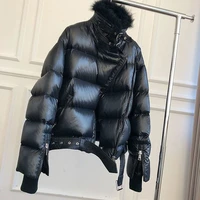 fashion brand warm down jacket women coat winter warm parkas turtleneck jacket casual female motorcycle zipper thick winter coat