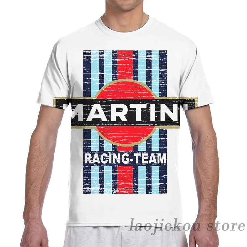 Винтажная Футболка Martini Racing для мужчин и женщин модная тенниска с принтом по всей