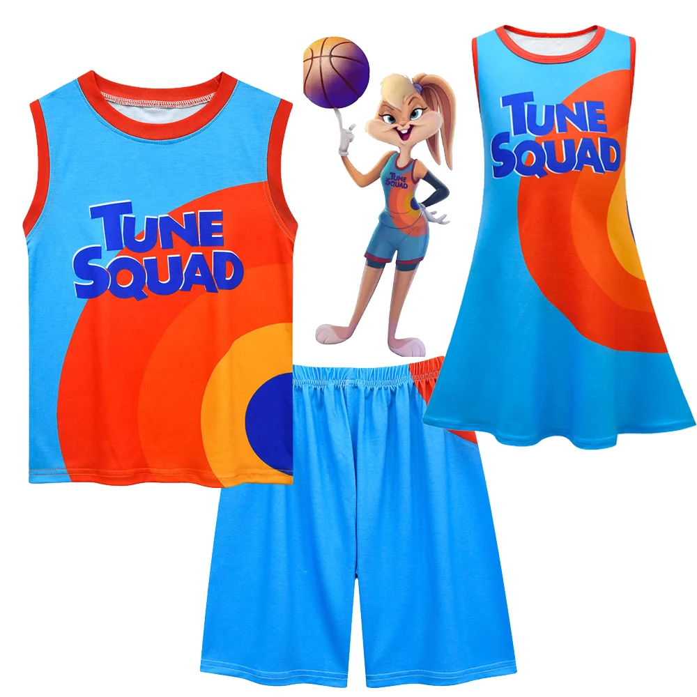 

Space Jam Jersey Cosplay Costume Kids Tune-Squad Jame Tops Shorts T-shirt A New Legacy Shirt Vest Uniform Clothes or Girl Dress