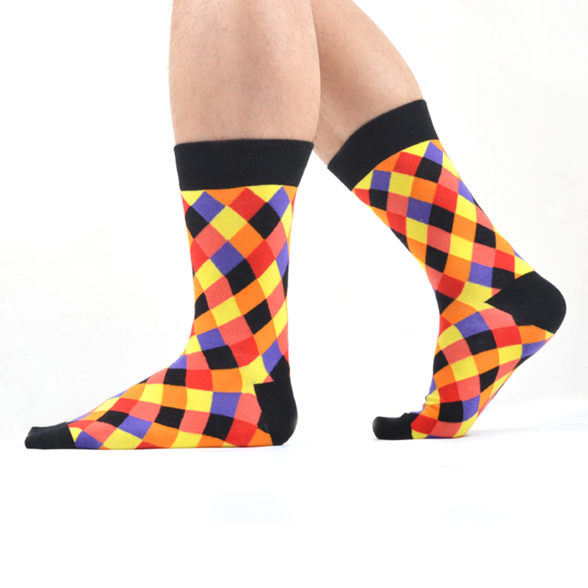 SANZETTI 5 пар/2020 красочные яркие мужские носки из чесаного хлопка новинка классные