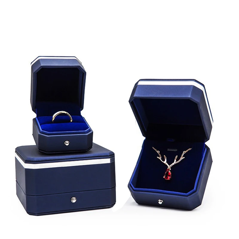 

Новая восьмиугольная коробка из искусственной кожи, коробка для ювелирных изделий, креативная коробка для колец, ожерелий, предложение, Подарочная коробка для ювелирных изделий с логотипом на заказ