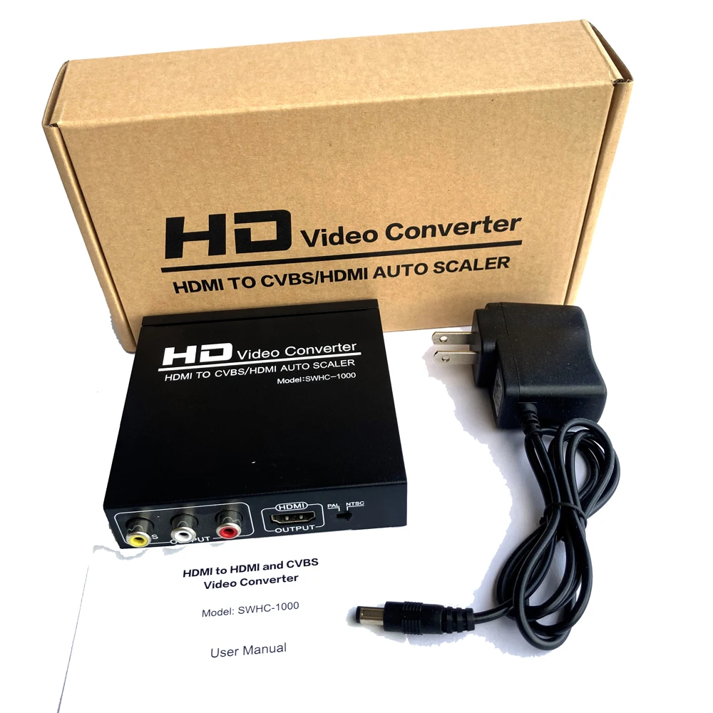 Автоскалер с HDMI на CVBS AV/HDMI Поддержка кода NTSC/ PAL HDCP для ТВ VHS VCR DVD рекордеров