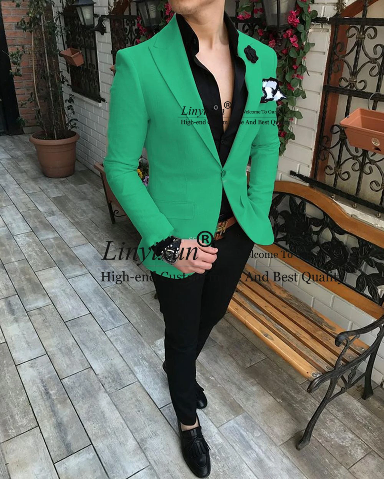 

Purple Men Suits Two Piece Jacket Pants Trim Fit One Button Blazer Custom Made Wedding Groom Tuxedos(Jacket+Pants) Costume Homme