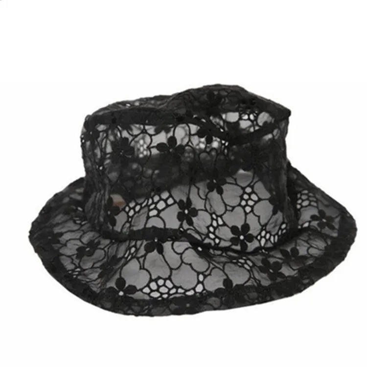 

2021 spring Women's Bucket Hat Caps Hip Hop Gorros Panama Summer Hat Beach Sun Fishing Flower Lace Breathable Gorras