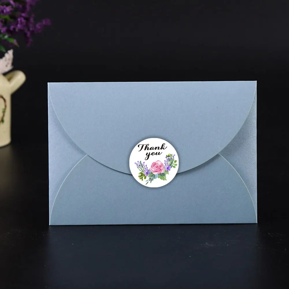 

500PCS Thank You Sticker 4 Patterns Green Floral Thank You Sticker Holiday Party Gift Decoration Sticker 2020NEW