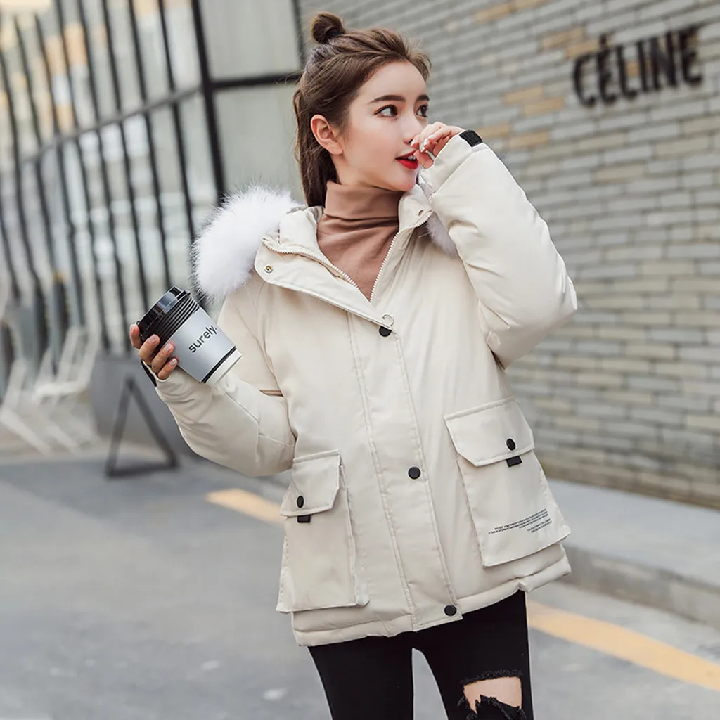 2019 Новое модное пальто женское пуховое хлопковое стеганое короткое ожерелье с