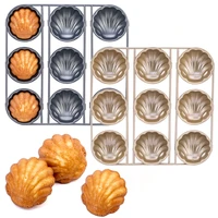 9 units shell shape baking mold madeleine cake pan heavy carbon steel nonstick coating bakeware tools oven safe to