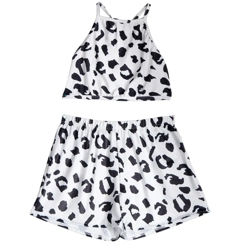 Сексуальный комплект из 2 предметов с принтом молочной коровы женская одежда