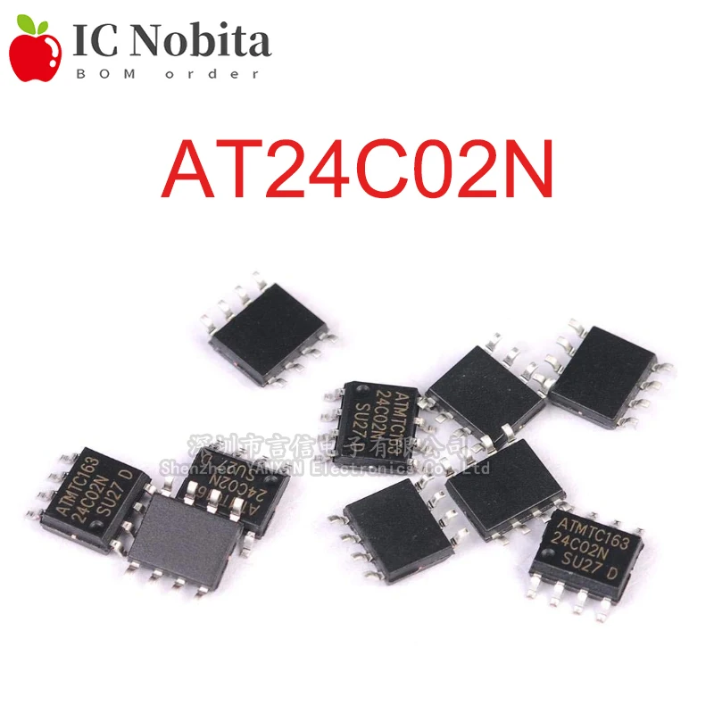 10 шт. AT24C02 SOP 24C02 SOP8 AT24C02N AT24C02BN-SH-T SOP-8 AT24C02-10TU-2.7 EEPROM память SMD IC Новинка