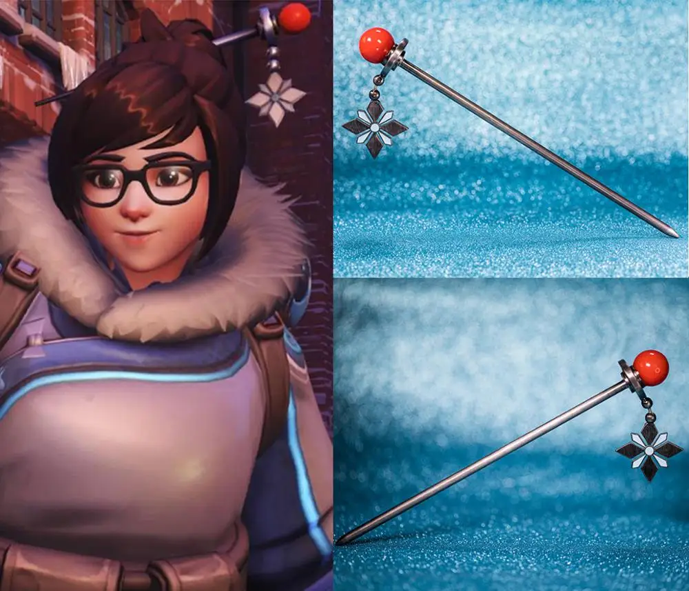 Заколка для волос COSTHEME Overwatch Mei Официальная Лицензия копия заколки 1:1 реквизит