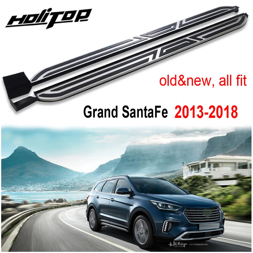 Подножка BM style nerf bar для Hyundai Grand Santa Fe 2013-2018 с завода высокого качества простая