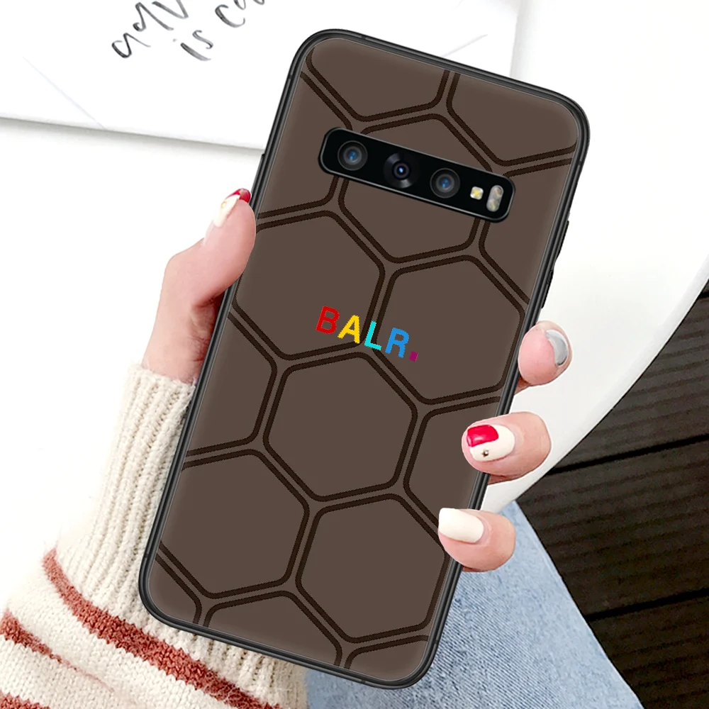 

BALR Luxury Brand Phone Case For Samsung Galaxy Note S 8 9 10 20 Plus E Lite Uitra black Waterproof Silicone Coque Fashion Back