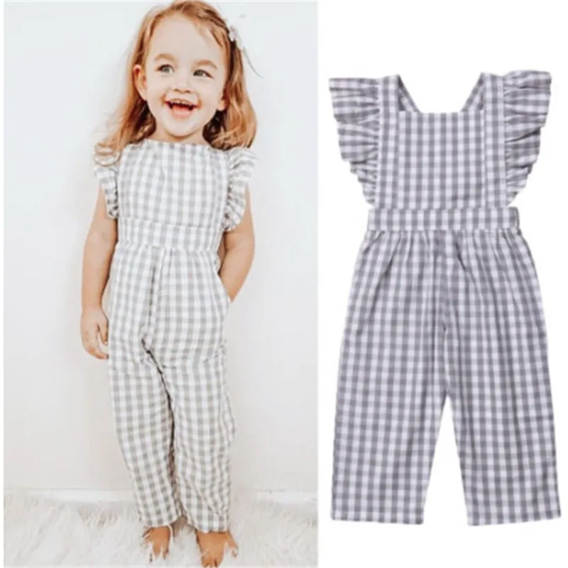 Комбинезон в клетку для маленьких девочек дизайнерский комбинезон с принтом